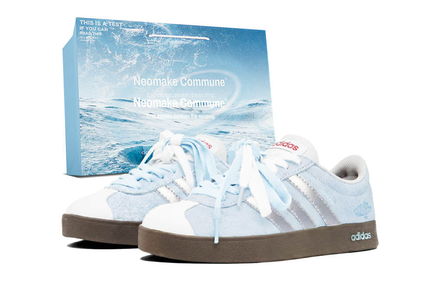 Adidas Adidas Vl Court Classic Skateboard Shoes Women's Low Top Blue/Silver/White