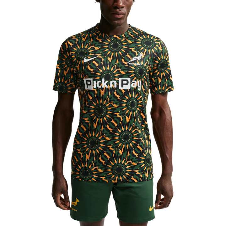 Nike Nike Rugby Jerseys Men's Black/University Gold/Canyon Green/White Crew Neck Moderate
