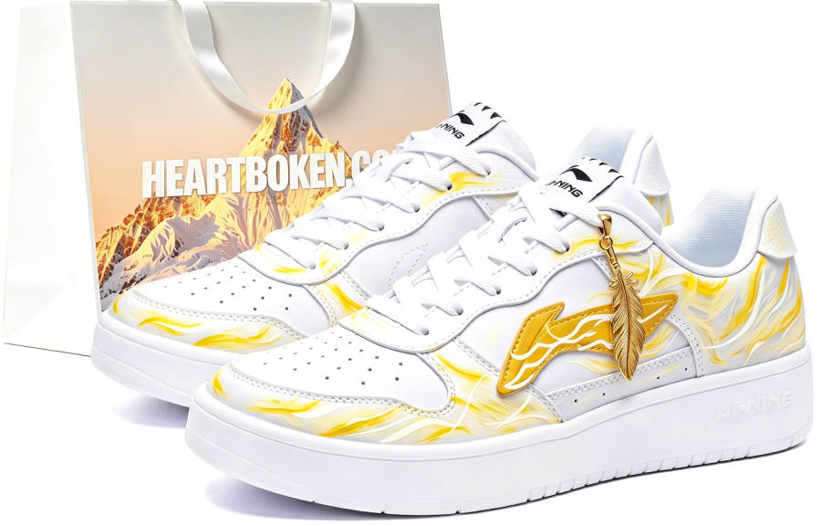 Li-Ning Li Ning Floating Boat Skateboard Shoes Men's Low Top White Gold