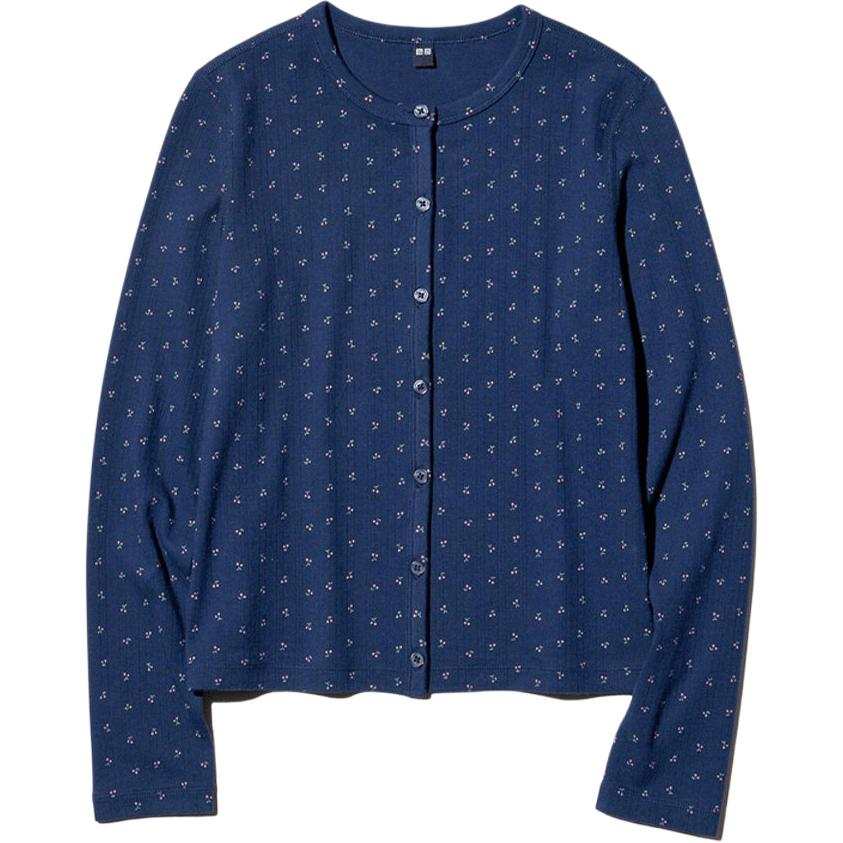 UNIQLO SS26 Knitwear Women's Navy Blue Crew Neck Moderate