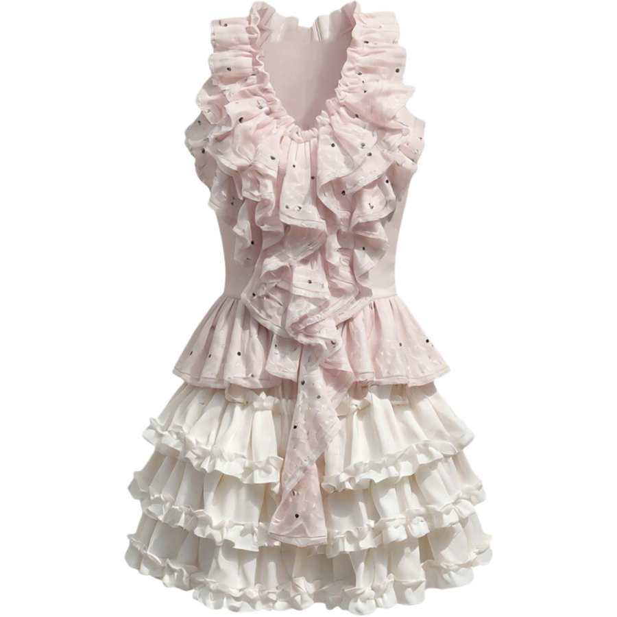 CHARM GLOW Two Piece Skirt Sets Women's Halter Moderate Short Skirt