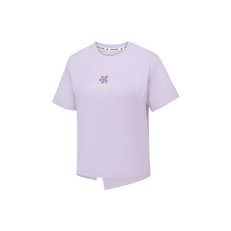 Skechers T Shirts Women's Orchid Purple \01X5 Crew Neck