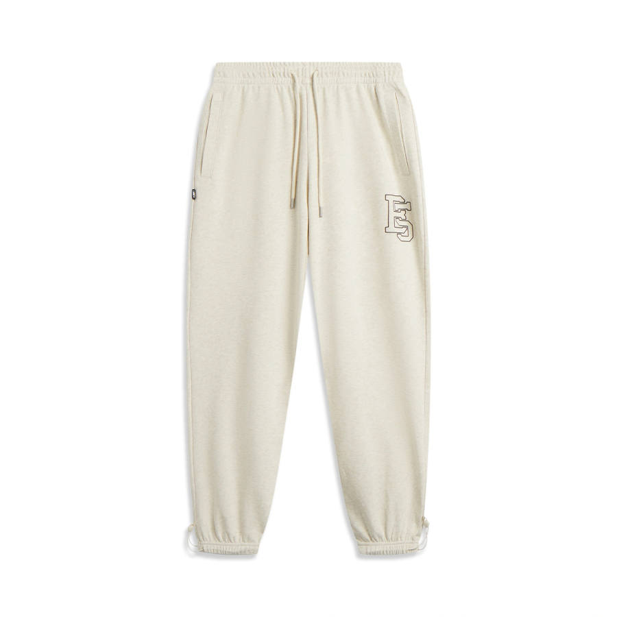 Li-Ning Li Ning Basketball Collection Knitted Sweatpants Men's Heather Gray Light Khaki Moderate Cuffed Pants