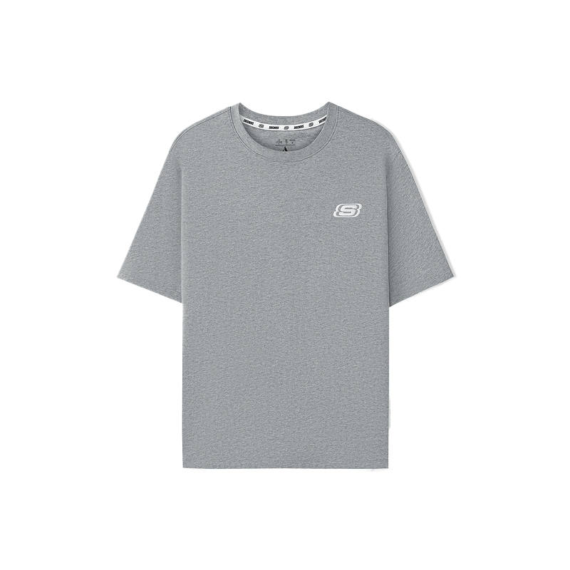 Skechers T Shirts Unisex Medium Heather Gray 004F Crew Neck Moderate