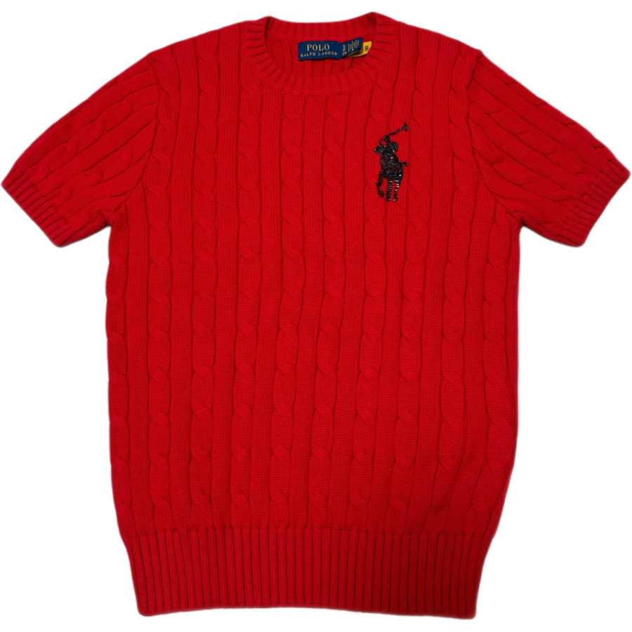 Polo Ralph Lauren Big Pony Knitwear Women's Red Crew Neck Moderate Straight Fit