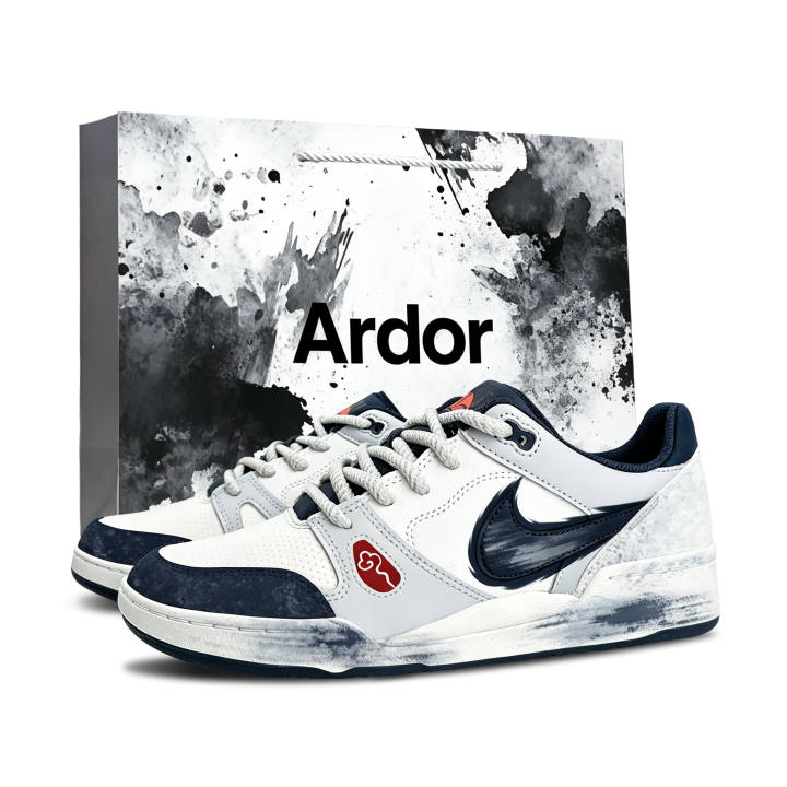 Nike Nike Full Force Skateboard Shoes Men's Low Top White Blue Gray Red Patchwork Colorway