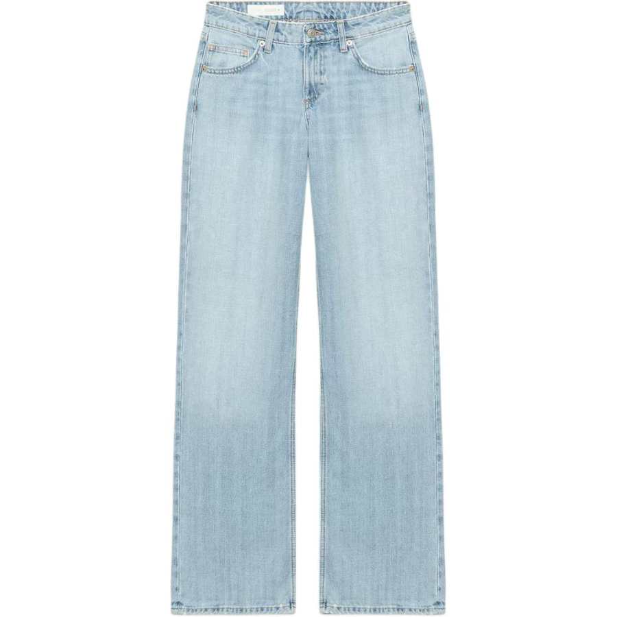 ZARA Trf Jeans Women's Light Blue Moderate Straight Fit Pants