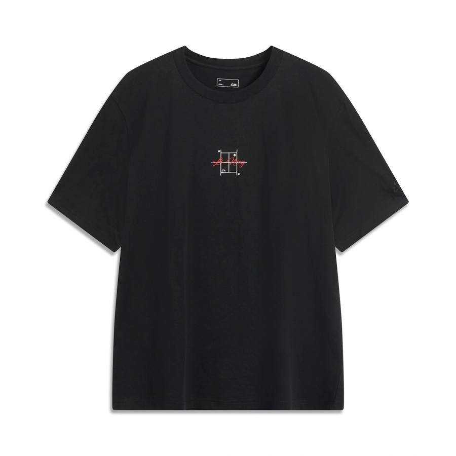 Li-Ning Li Ning Sports Life Collection T Shirts Men's Black Crew Neck Moderate