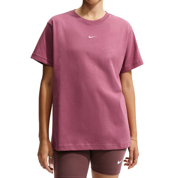 Nike Nike Sportswear Classics T Shirts Women's Pink Mist/Sail White Crew Neck Moderate