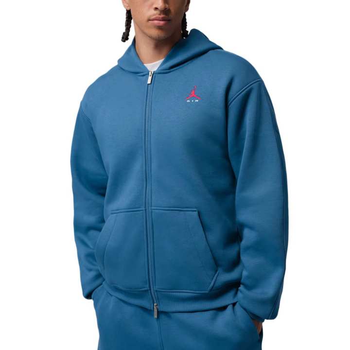 Jordan Jordan Brooklyn Sweatshirts Men's True Blue/University Red Hooded Non Detachable Moderate
