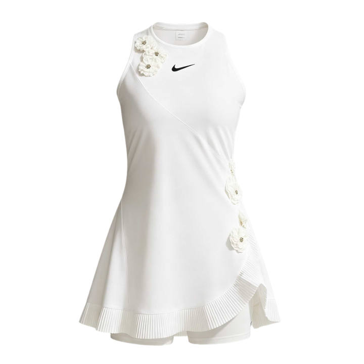 Nike Nike Naomi Osaka Sleeveless Dresses Women's White Crew Neck Moderate Short Skirt