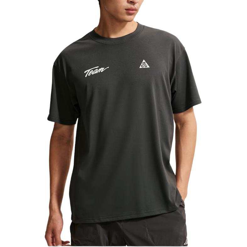 Nike Nike ACG Quick Dry T Shirts Men's Dark Smoke Gray Crew Neck Moderate