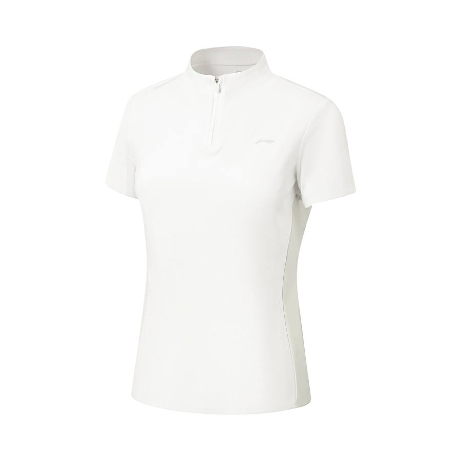 Li-Ning Li Ning Fitness Series Polo Shirts Women's White Turtleneck Moderate