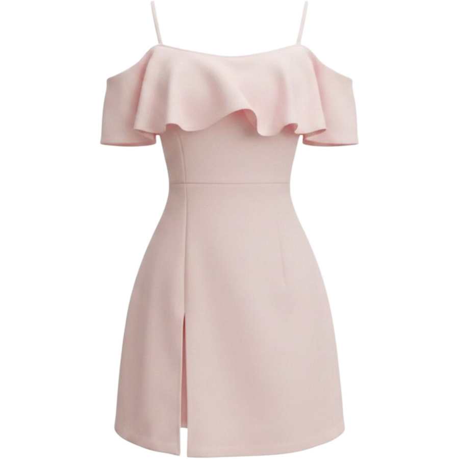 CHARM GLOW Slip Dresses Women's Pink Moderate Short Skirt A Line Skirt