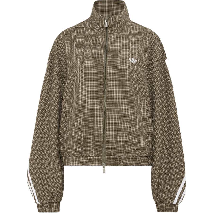 Adidas Originals Top Jackets Women's Strata Olive Green/Miracle Brown/Aurora Brown Stand Collar Moderate Other