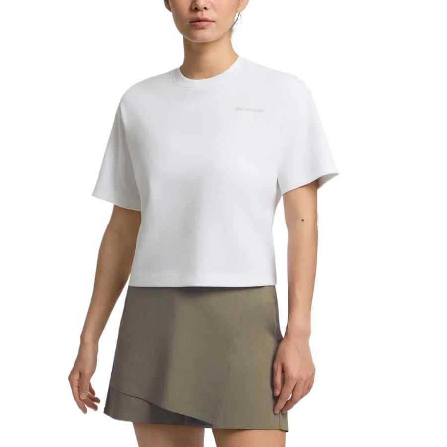 SALOMON T Shirts Women's Clear White Crew Neck Moderate