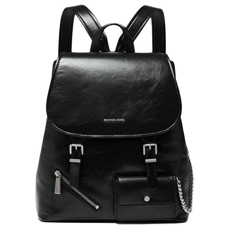 MICHAEL KORS Quinn Cow Leather Backpack Medium Women's Black