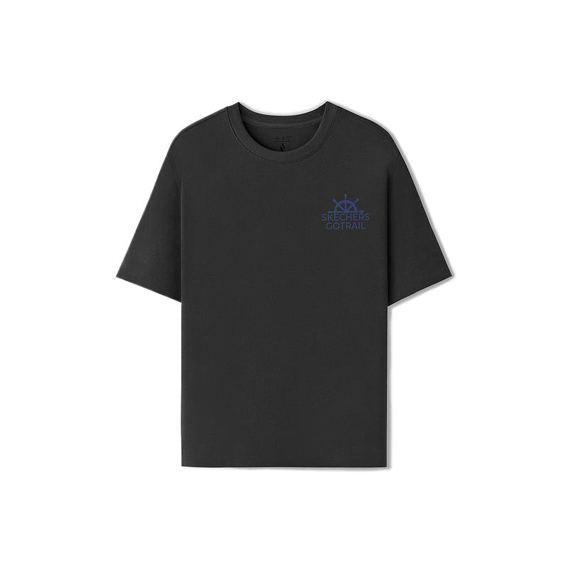 Skechers T Shirts Unisex Carbon Black 0018 Crew Neck Moderate