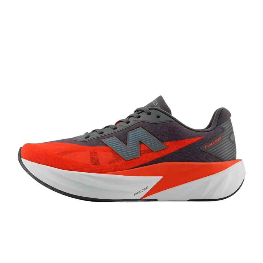 New Balance New Balance FuelCell Rebel V5 Running Shoes Men's Low Top Charcoal Gray Orange Red