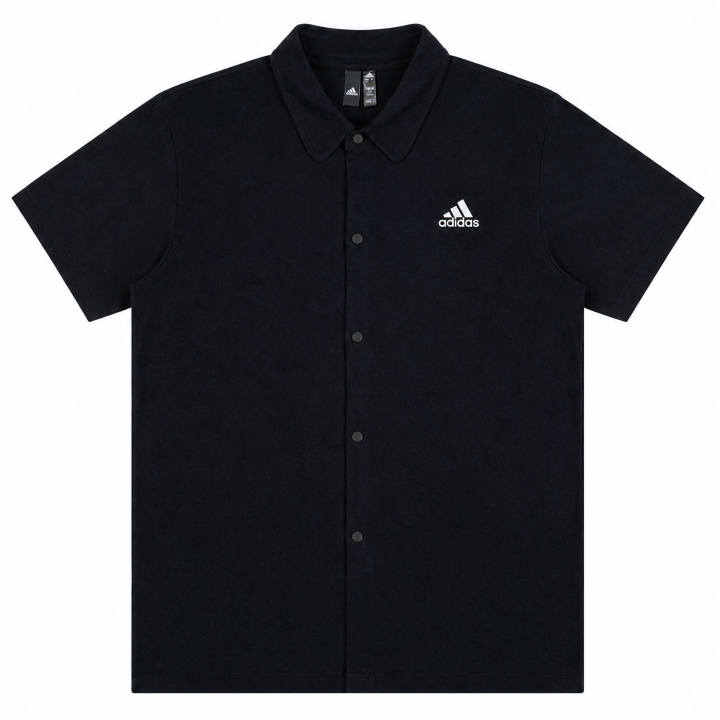 Adidas Adidas T Shirts Unisex Black Lapel Moderate Straight Fit