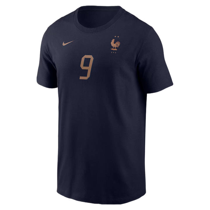 Nike Nike FFF T Shirts Men's Marine Blue Crew Neck Moderate
