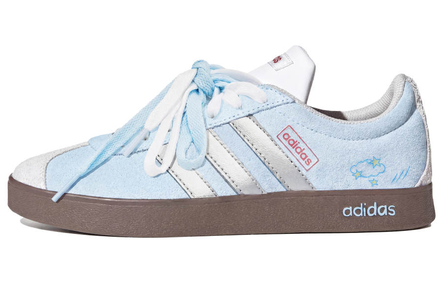 Adidas Adidas Vl Court Classic Skateboard Shoes Women's Low Top Blue/Silver/White