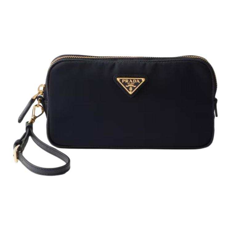 PRADA Re Edition Recycled Nylon Clutch Women's Marine