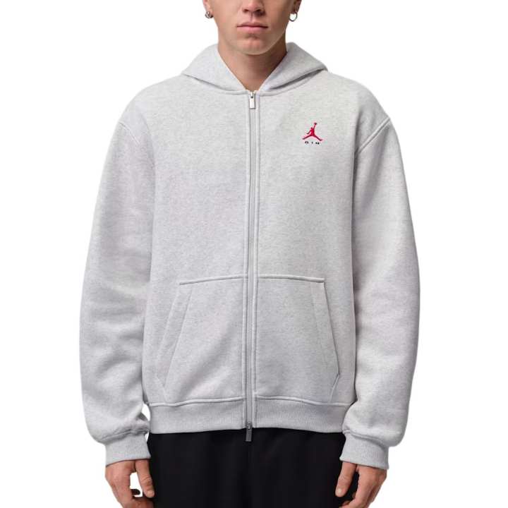 Jordan Jordan Brooklyn Sweatshirts Men's Neutral Gray/Juniper Gray/University Red Hooded Non Detachable Moderate