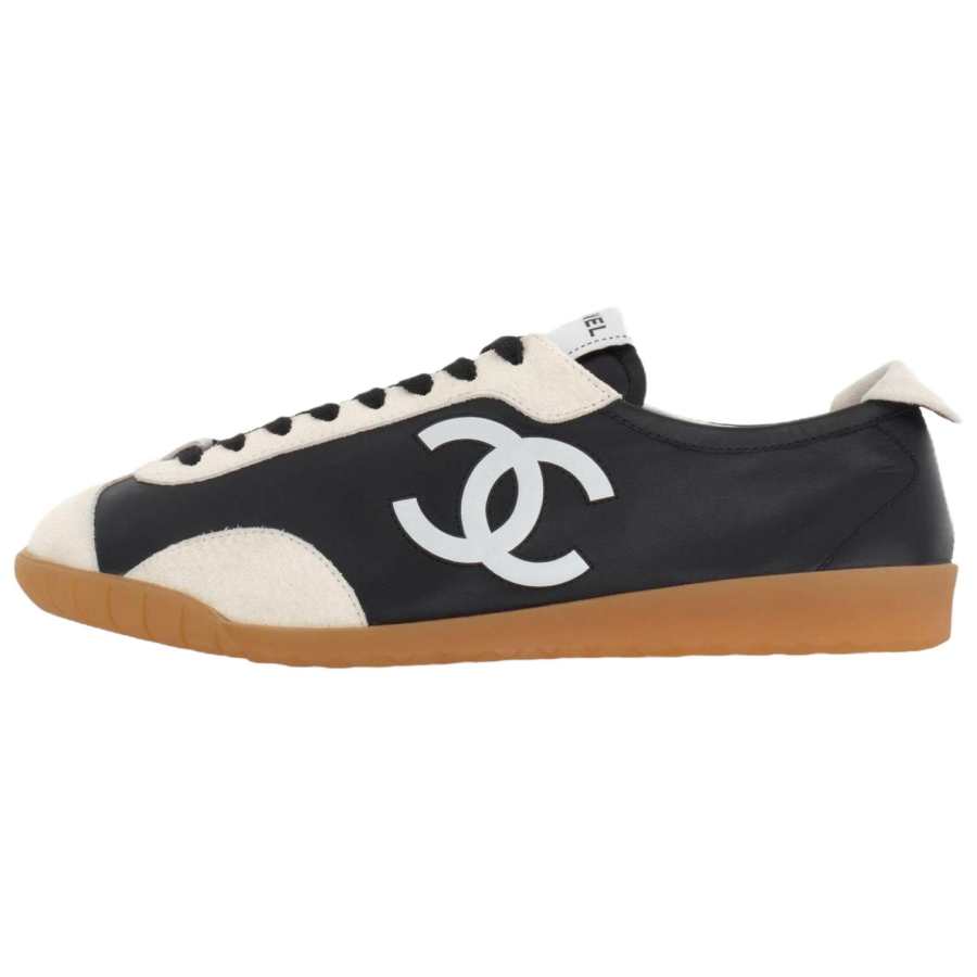 CHANEL 26P Low top Casual Shoes Men's Black & White & Light Gray