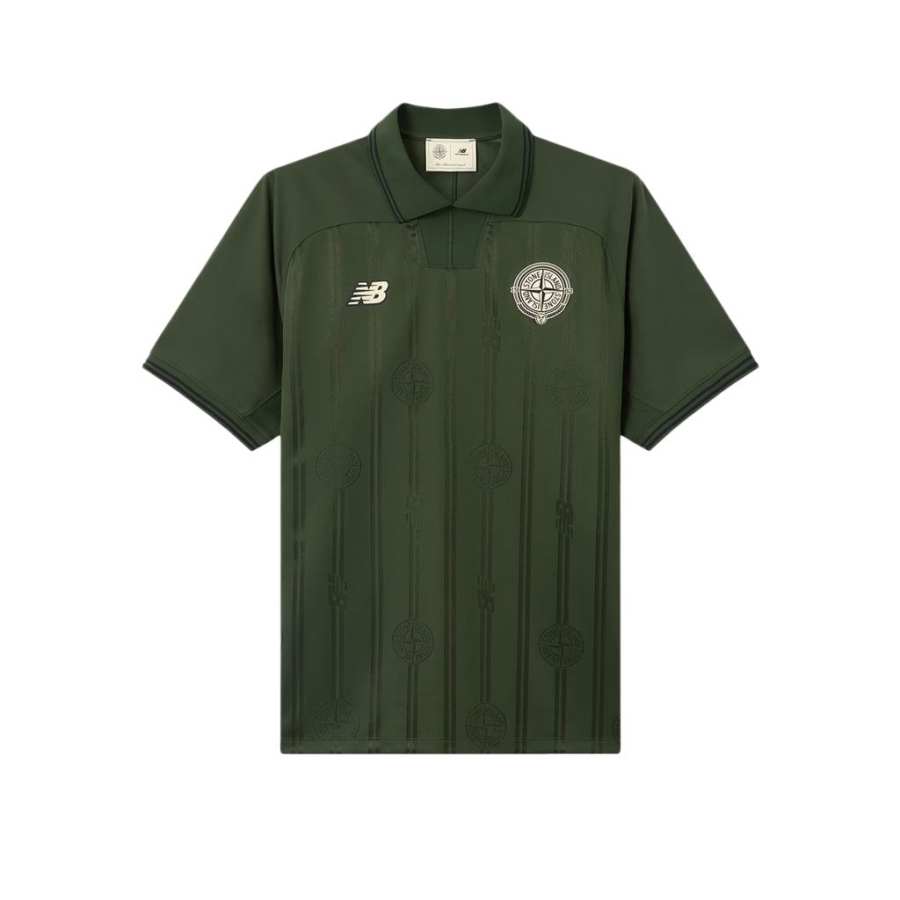 New Balance New Balance X STONE ISLAND Polo Shirts Men's Green Polo Collar Moderate Other