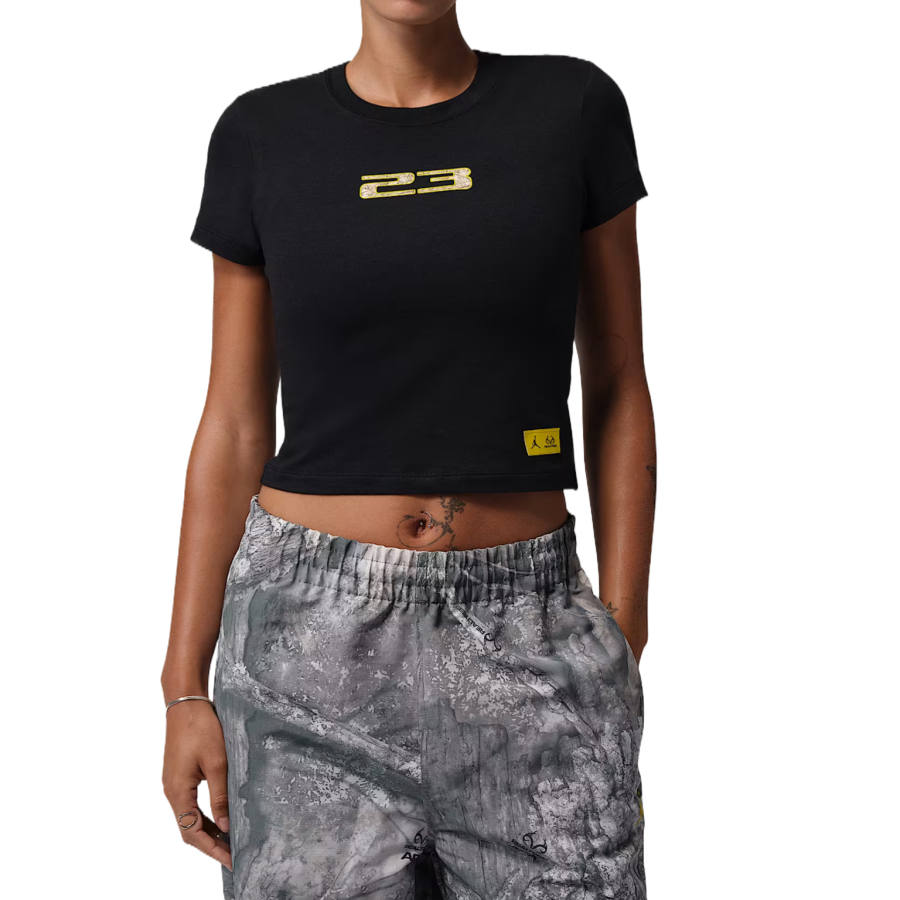 Jordan Jordan T Shirts Women's Black Crew Neck Moderate