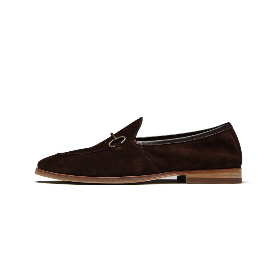 TRUFFAUT Horsebit Breathable Genuine Leather Slip on Cow Suede Loafers Men's