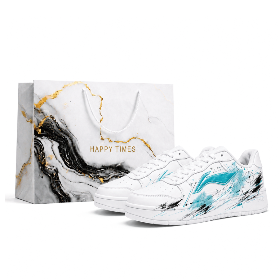 Li-Ning Li Ning Floating Boat Skateboard Shoes Men's Low Top White, Blue, & Black Color Block