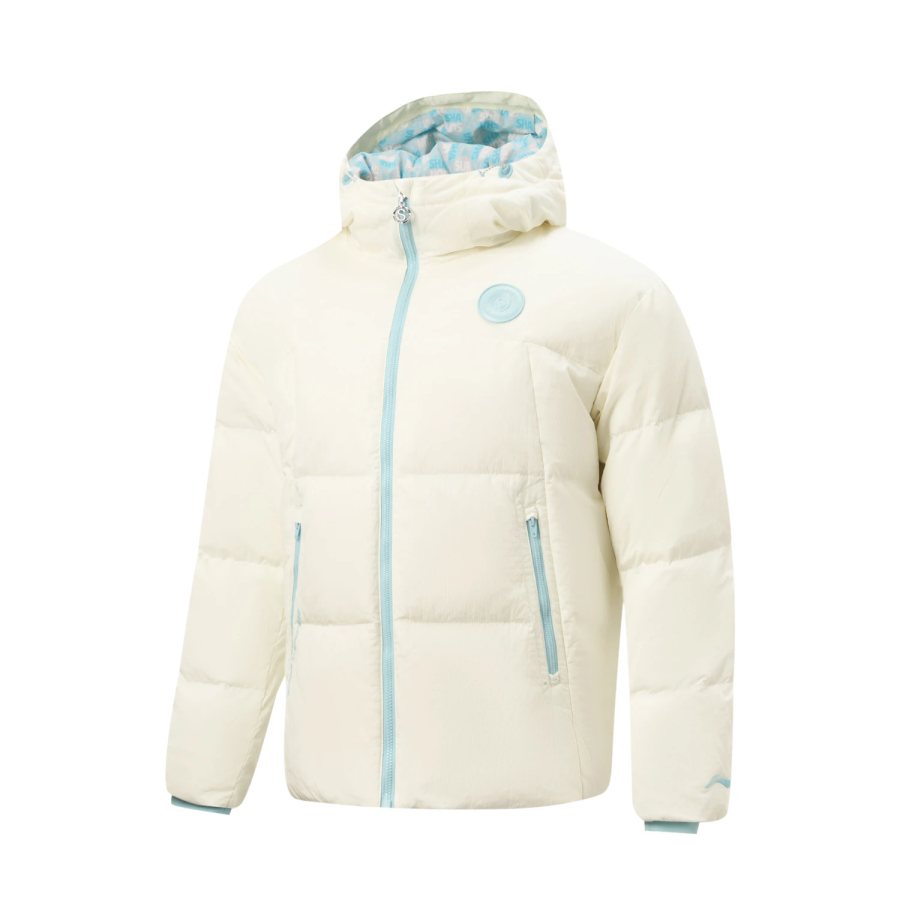 Li-Ning Li Ning Table Tennis Collection Down Jackets Unisex Ivory Hooded Detachable Moderate Straight Fit