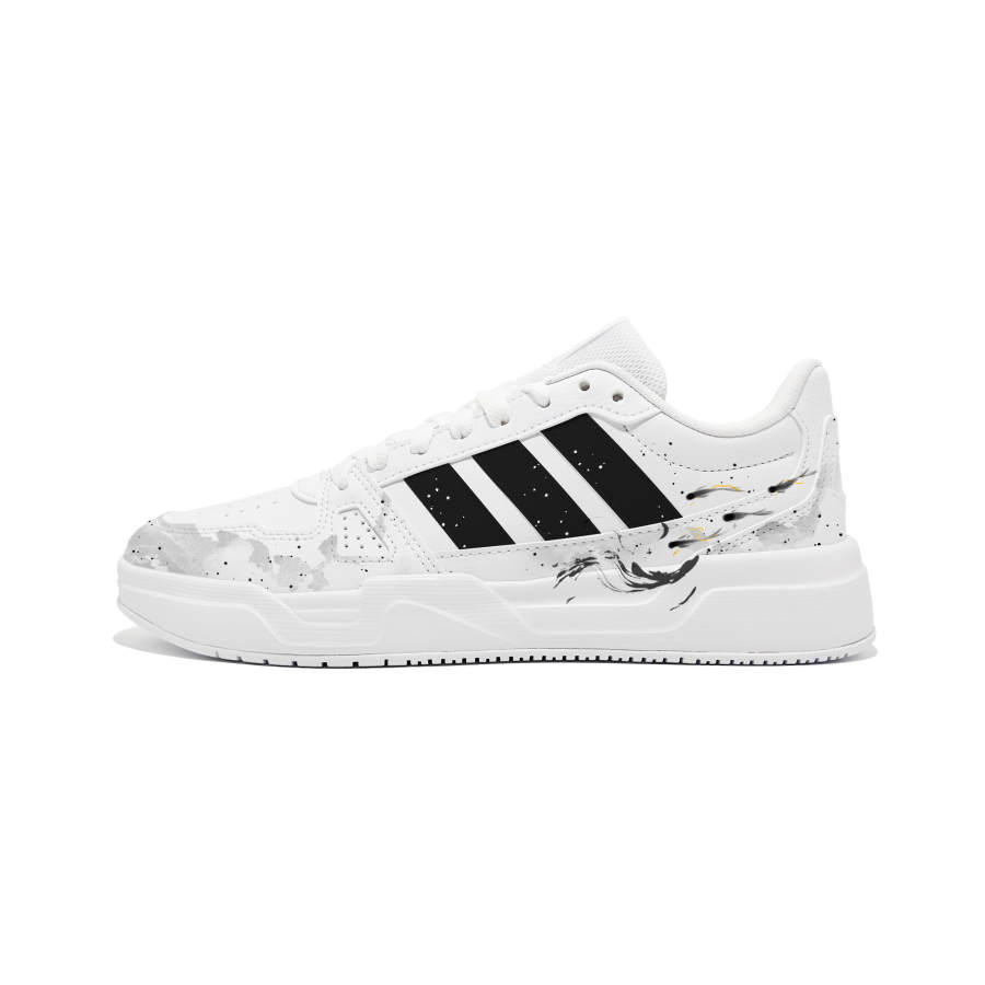 Adidas Adidas LITE BALLER Skateboard Shoes Unisex Low Top White, Black, Gray & Yellow Color Scheme
