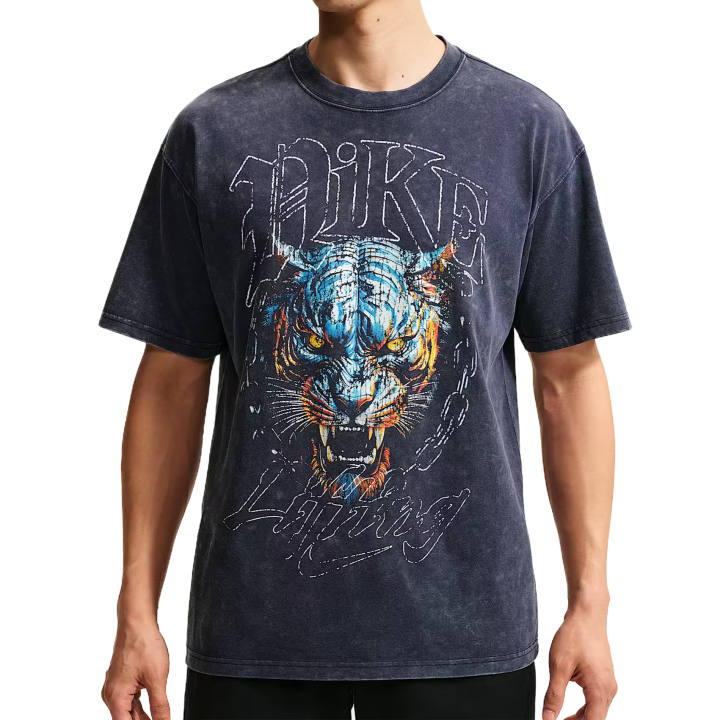 Nike Nike T Shirts Men's Obsidian Color Crew Neck Moderate