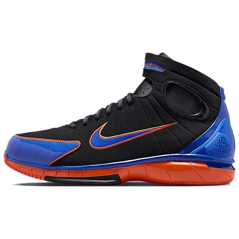 Nike Nike Air Zoom Huarache 2K4 Breathable High top Basketball Shoes Men's Black Blue Orange