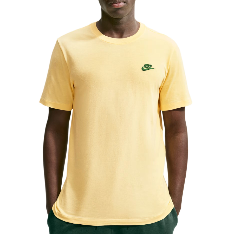 Nike Nike Club T Shirts Men's Soft Yellow Crew Neck Moderate
