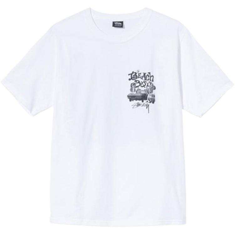 Stussy T Shirts Unisex White Crew Neck Moderate Straight Fit