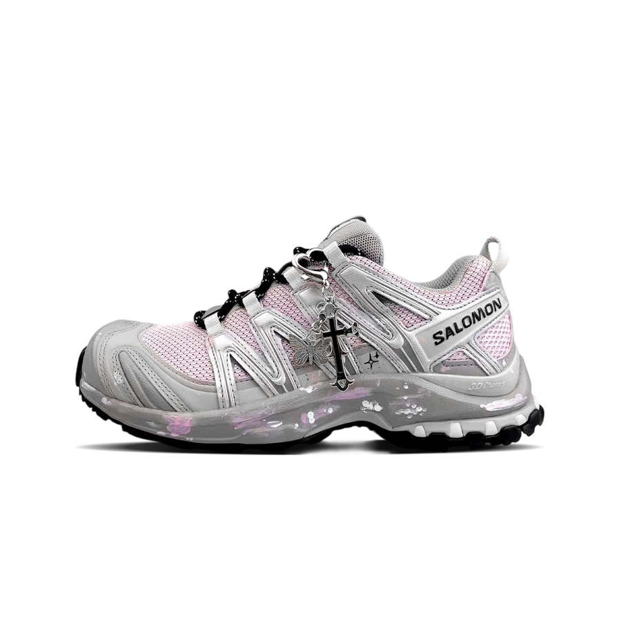 SALOMON XA PRO 3D Running Shoes Unisex Low Top Pink/Blue/Gray