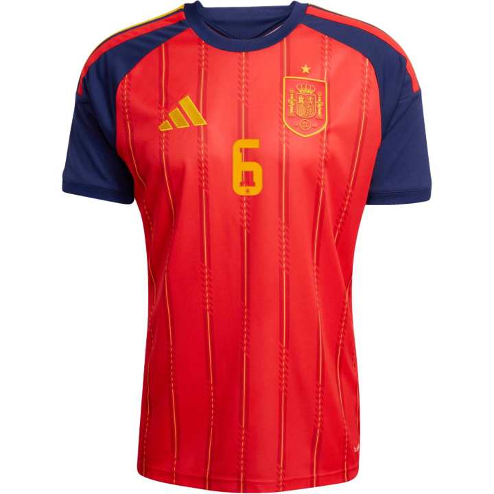Adidas Adidas Spain National Team Soccer Jerseys Men's Red Crew Neck Moderate