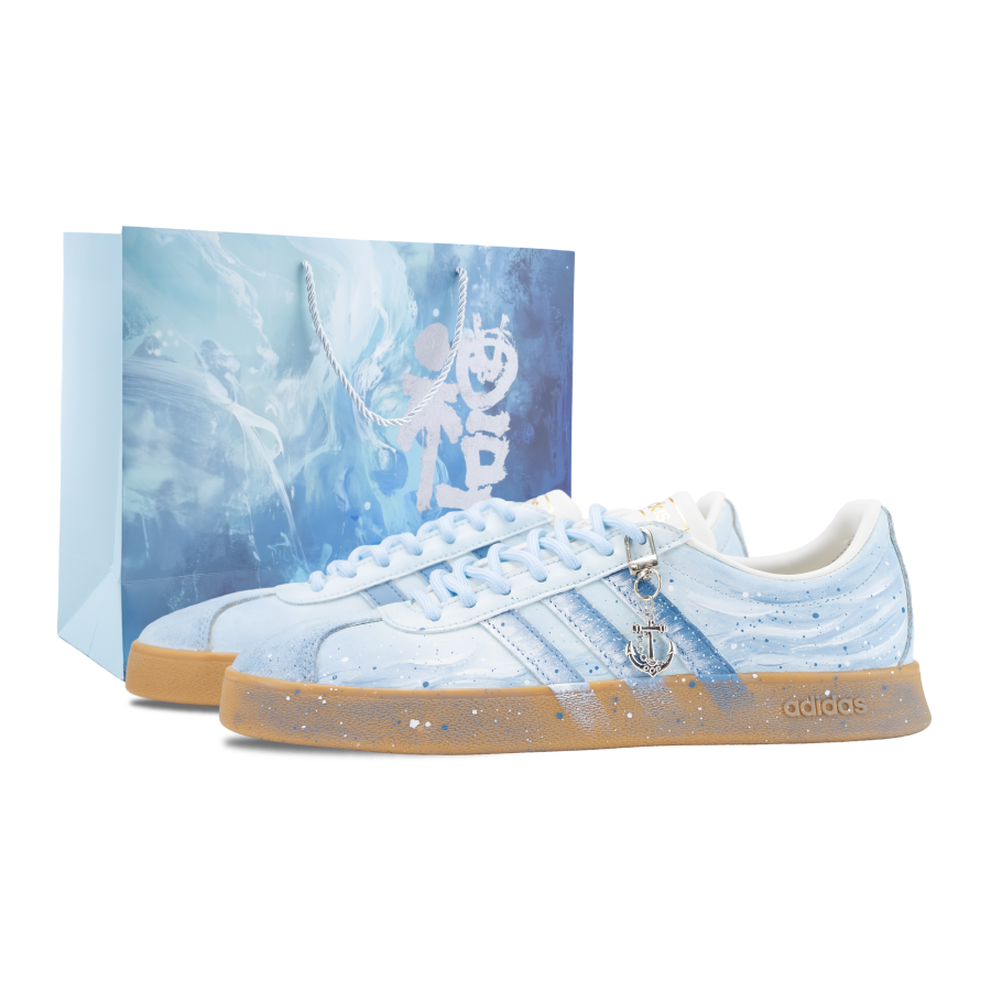 Adidas Adidas VL COURT 2.0 Skateboard Shoes Unisex Low Top White/Blue