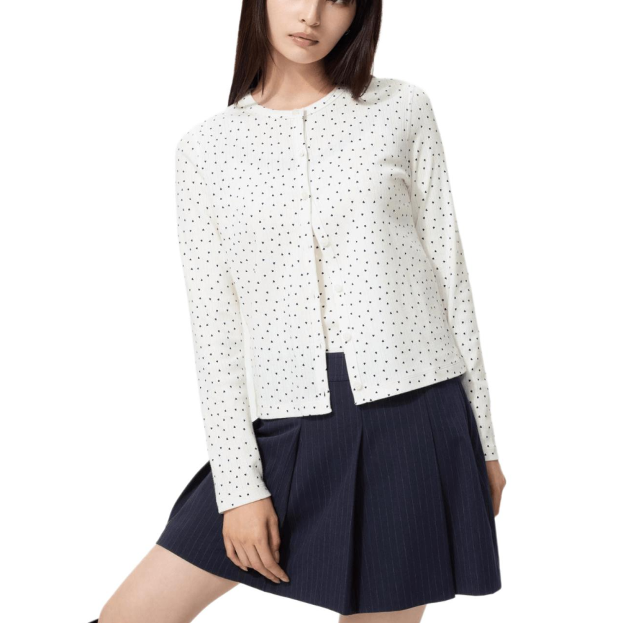 UNIQLO SS26 Knitwear Women's Ivory Crew Neck Thin Straight Fit