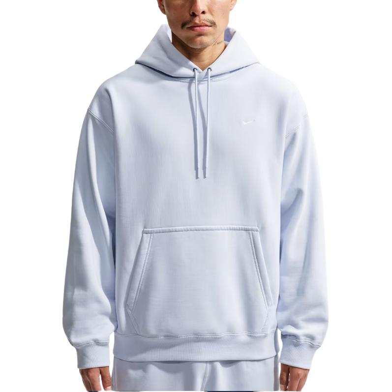 Nike Nike Solo Swoosh Sweatshirts Men's Soccer Gray White Hooded Non Detachable Moderate