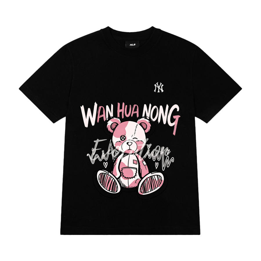 MLB T Shirts Unisex Black Crew Neck Moderate Straight Fit
