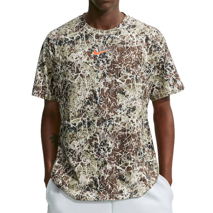 Nike Nike Sportswear T Shirts Men's Gray Olive Green Crew Neck Moderate