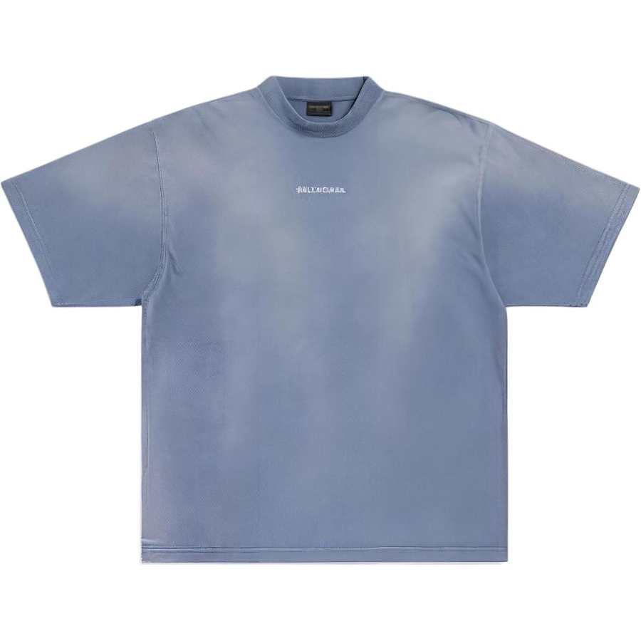 Balenciaga T Shirt Regular Fit Men's Blue White