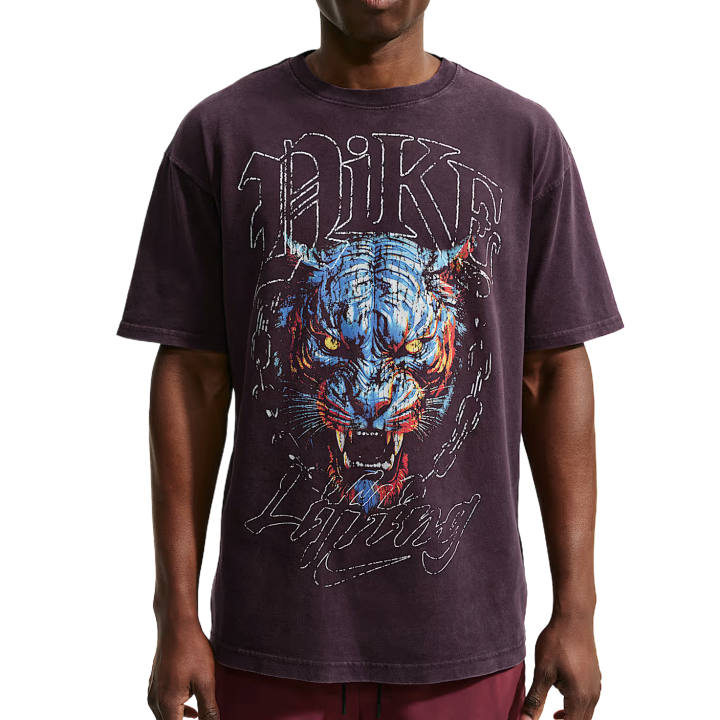 Nike Nike T Shirts Men's Burgundy Ash Wood Crew Neck Moderate