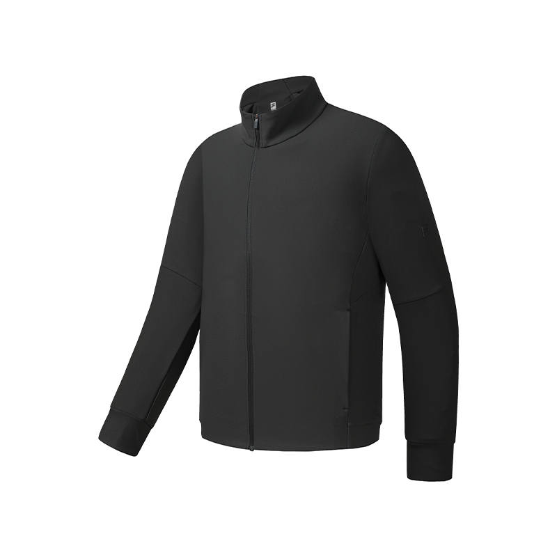 FILA Fitness Jackets Men's Complex Black Stand Collar Moderate Straight Fit