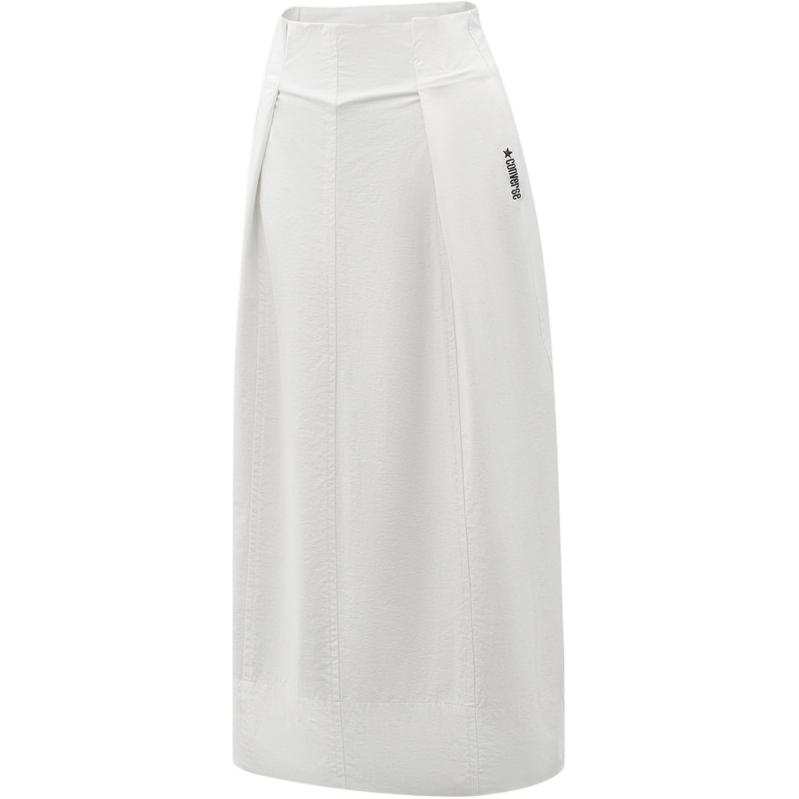 Converse Casual Long Skirts Women's White Moderate Midi Skirt A Line Skirt